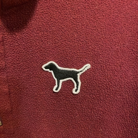 PINK size small burgundy wine fleece quarter zip - Picture 2 of 6